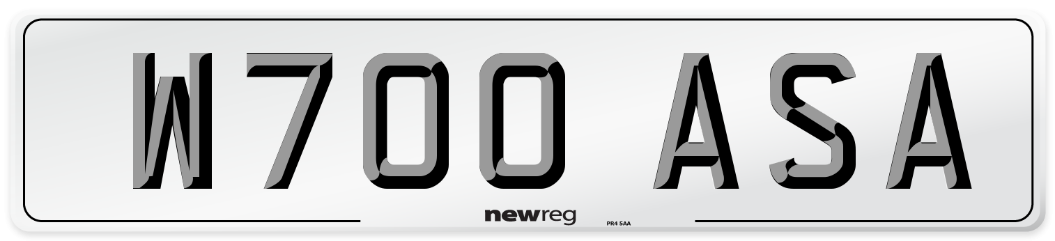 W700 ASA Number Plate from New Reg